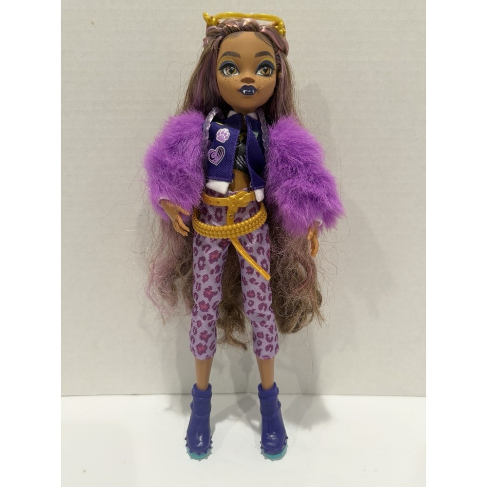 Monster High Clawdeen Wolf Fashion Doll, Purple Hair, Accessories, Pet Dog and
